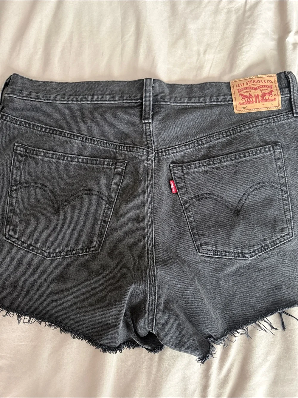 Levi 501 Black Denim Cutoff Shorts